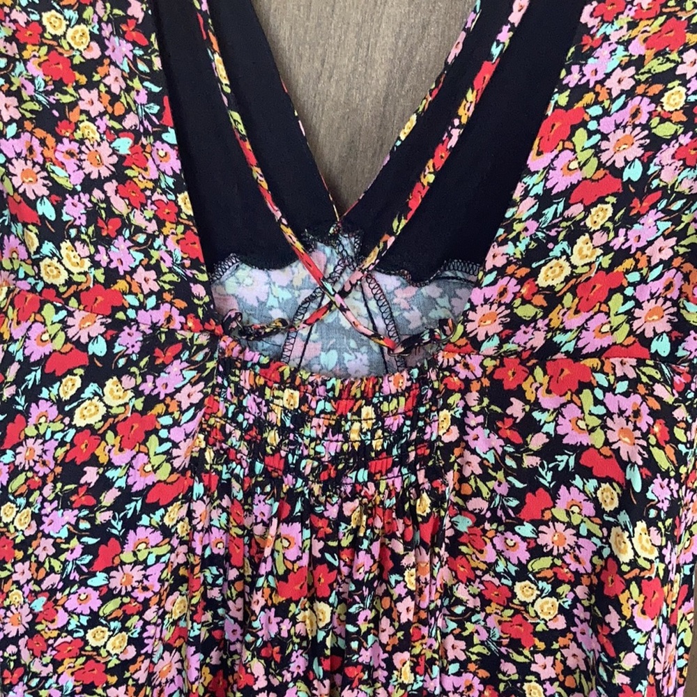 Rewind long floral print dress w criss cross in back boho XXL jrs - Picture 9 of 17